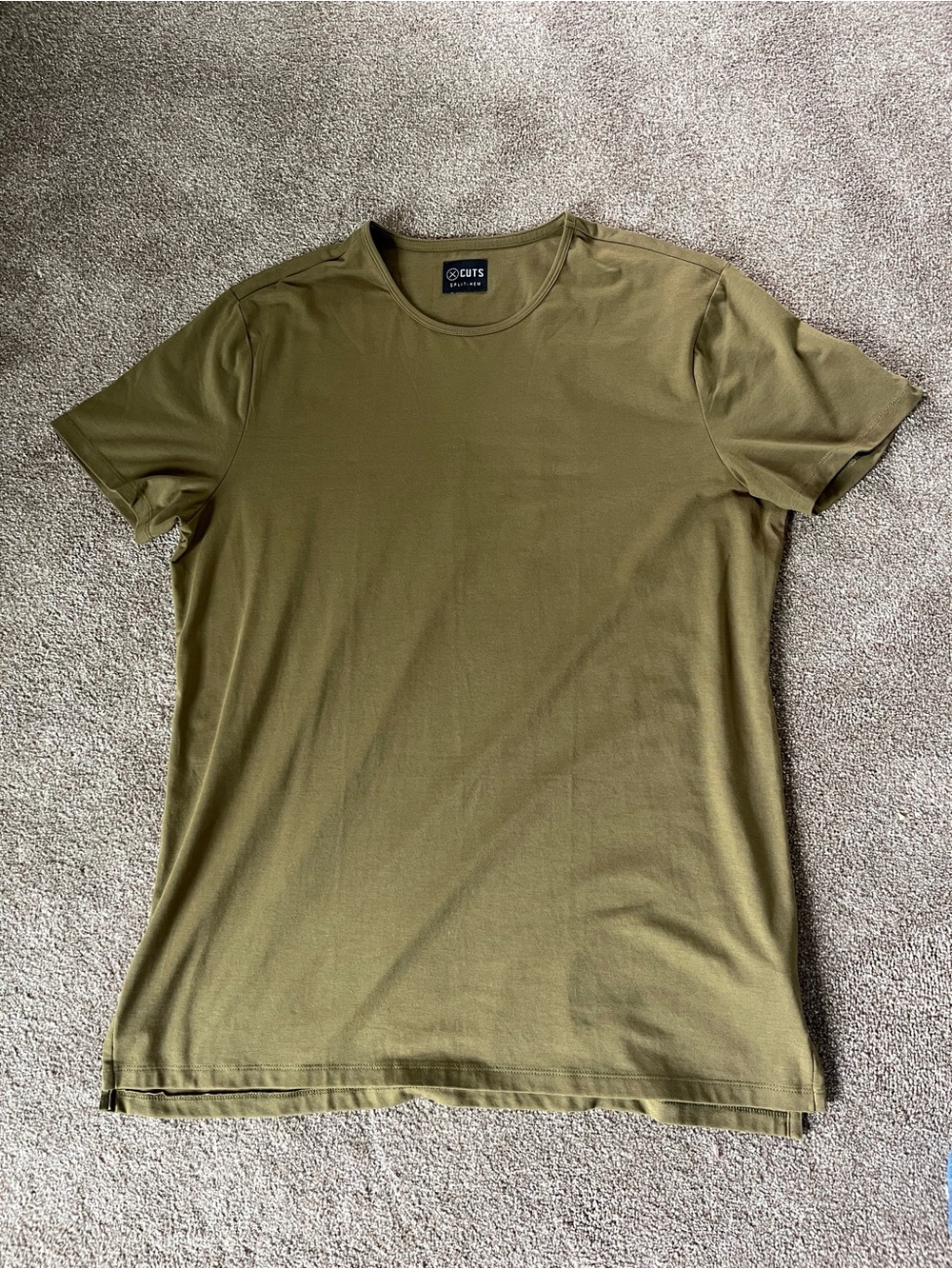 Cuts split hem Crew Neck T-Shirt